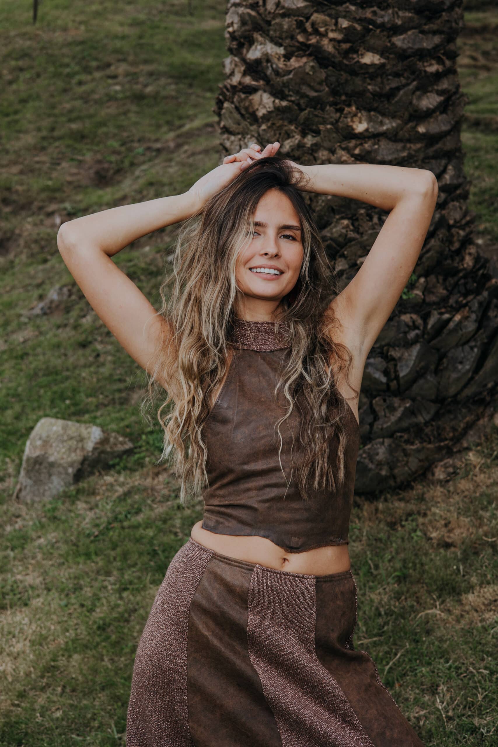 Irregular Leather Top